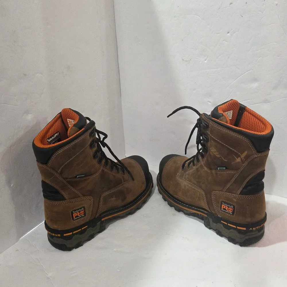 Timberland PRO Boondock 8 Inch Composite Toe Waterproof Work Boots Brown Mens 8M - Picture 3 of 12